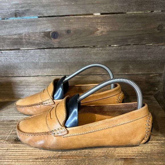 Womens Mercanti Florentini Brown Leather Shoes Driving Loafers‎ Size 8 B GUC - Picture 2 of 6